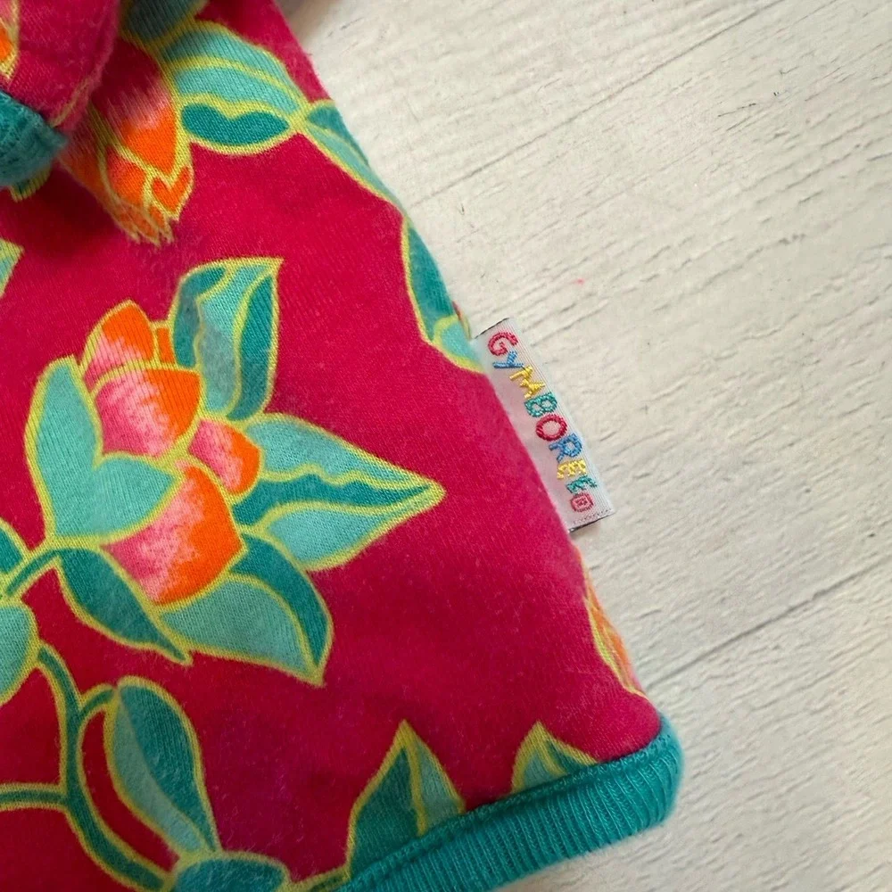 Vintage Gymboree‎ girls rainbow tag reversible sweater tulip teal blue